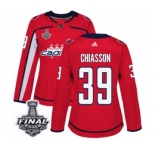 Women's Adidas Washington Capitals #39 Alex Chiasson Authentic Red Home 2018 Stanley Cup Final NHL Jersey