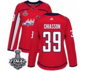 Women's Adidas Washington Capitals #39 Alex Chiasson Authentic Red Home 2018 Stanley Cup Final NHL Jersey