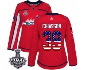 Women's Adidas Washington Capitals #39 Alex Chiasson Authentic Red USA Flag Fashion 2018 Stanley Cup Final NHL Jersey
