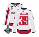 Women's Adidas Washington Capitals #39 Alex Chiasson Authentic White Away 2018 Stanley Cup Final NHL Jersey