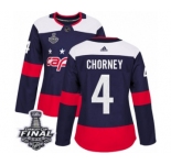 Women's Adidas Washington Capitals #4 Taylor Chorney Authentic Navy Blue 2018 Stadium Series 2018 Stanley Cup Final NHL Jersey