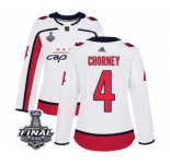 Women's Adidas Washington Capitals #4 Taylor Chorney Authentic White Away 2018 Stanley Cup Final NHL Jersey