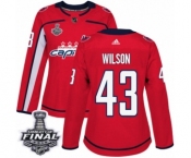 Women's Adidas Washington Capitals #43 Tom Wilson Authentic Red Home 2018 Stanley Cup Final NHL Jersey