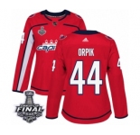 Women's Adidas Washington Capitals #44 Brooks Orpik Authentic Red Home 2018 Stanley Cup Final NHL Jersey