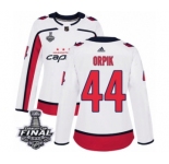 Women's Adidas Washington Capitals #44 Brooks Orpik Authentic White Away 2018 Stanley Cup Final NHL Jersey