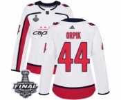 Women's Adidas Washington Capitals #44 Brooks Orpik Authentic White Away 2018 Stanley Cup Final NHL Jersey