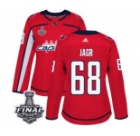 Women's Adidas Washington Capitals #68 Jaromir Jagr Authentic Red Home 2018 Stanley Cup Final NHL Jersey