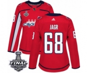 Women's Adidas Washington Capitals #68 Jaromir Jagr Authentic Red Home 2018 Stanley Cup Final NHL Jersey