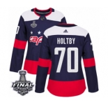 Women's Adidas Washington Capitals #70 Braden Holtby Authentic Navy Blue 2018 Stadium Series 2018 Stanley Cup Final NHL Jersey