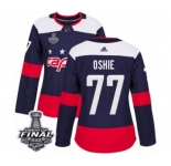 Women's Adidas Washington Capitals #77 T.J. Oshie Authentic Navy Blue 2018 Stadium Series 2018 Stanley Cup Final NHL Jersey