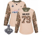 Women's Adidas Washington Capitals #79 Nathan Walker Authentic Camo Veterans Day Practice 2018 Stanley Cup Final NHL Jersey