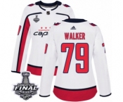 Women's Adidas Washington Capitals #79 Nathan Walker Authentic White Away 2018 Stanley Cup Final NHL Jersey