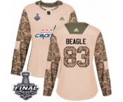 Women's Adidas Washington Capitals #83 Jay Beagle Authentic Camo Veterans Day Practice 2018 Stanley Cup Final NHL Jersey
