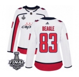 Women's Adidas Washington Capitals #83 Jay Beagle Authentic White Away 2018 Stanley Cup Final NHL Jersey