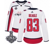 Women's Adidas Washington Capitals #83 Jay Beagle Authentic White Away 2018 Stanley Cup Final NHL Jersey