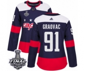 Women's Adidas Washington Capitals #91 Tyler Graovac Authentic Navy Blue 2018 Stadium Series 2018 Stanley Cup Final NHL Jersey