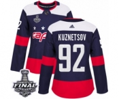 Women's Adidas Washington Capitals #92 Evgeny Kuznetsov Authentic Navy Blue 2018 Stadium Series 2018 Stanley Cup Final NHL Jersey