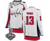 Women's Washington Capitals #13 Jakub Vrana Fanatics Branded White Away Breakaway 2018 Stanley Cup Final NHL Jersey