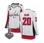 Women's Washington Capitals #20 Lars Eller Fanatics Branded White Away Breakaway 2018 Stanley Cup Final NHL Jersey