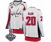 Women's Washington Capitals #20 Lars Eller Fanatics Branded White Away Breakaway 2018 Stanley Cup Final NHL Jersey