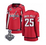 Women's Washington Capitals #25 Devante Smith-Pelly Fanatics Branded Red Home Breakaway 2018 Stanley Cup Final NHL Jersey