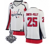 Women's Washington Capitals #25 Devante Smith-Pelly Fanatics Branded White Away Breakaway 2018 Stanley Cup Final NHL Jersey