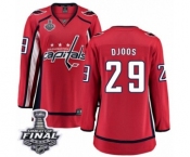 Women's Washington Capitals #29 Christian Djoos Fanatics Branded Red Home Breakaway 2018 Stanley Cup Final NHL Jersey