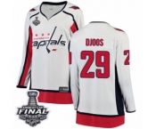 Women's Washington Capitals #29 Christian Djoos Fanatics Branded White Away Breakaway 2018 Stanley Cup Final NHL Jersey