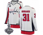 Women's Washington Capitals #31 Philipp Grubauer Fanatics Branded White Away Breakaway 2018 Stanley Cup Final NHL Jersey