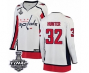 Women's Washington Capitals #32 Dale Hunter Fanatics Branded White Away Breakaway 2018 Stanley Cup Final NHL Jersey