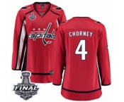 Women's Washington Capitals #4 Taylor Chorney Fanatics Branded Red Home Breakaway 2018 Stanley Cup Final NHL Jersey