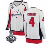 Women's Washington Capitals #4 Taylor Chorney Fanatics Branded White Away Breakaway 2018 Stanley Cup Final NHL Jersey