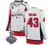 Women's Washington Capitals #43 Tom Wilson Fanatics Branded White Away Breakaway 2018 Stanley Cup Final NHL Jersey