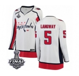 Women's Washington Capitals #5 Rod Langway Fanatics Branded White Away Breakaway 2018 Stanley Cup Final NHL Jersey