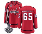 Women's Washington Capitals #65 Andre Burakovsky Fanatics Branded Red Home Breakaway 2018 Stanley Cup Final NHL Jersey