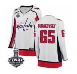 Women's Washington Capitals #65 Andre Burakovsky Fanatics Branded White Away Breakaway 2018 Stanley Cup Final NHL Jersey