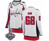 Women's Washington Capitals #68 Jaromir Jagr Fanatics Branded White Away Breakaway 2018 Stanley Cup Final NHL Jersey
