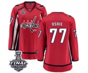 Women's Washington Capitals #77 T.J. Oshie Fanatics Branded Red Home Breakaway 2018 Stanley Cup Final NHL Jersey