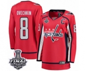 Women's Washington Capitals #8 Alex Ovechkin Fanatics Branded Red Home Breakaway 2018 Stanley Cup Final NHL Jersey