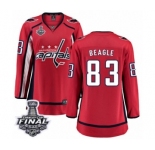 Women's Washington Capitals #83 Jay Beagle Fanatics Branded Red Home Breakaway 2018 Stanley Cup Final NHL Jersey