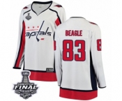 Women's Washington Capitals #83 Jay Beagle Fanatics Branded White Away Breakaway 2018 Stanley Cup Final NHL Jersey