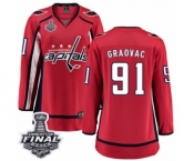 Women's Washington Capitals #91 Tyler Graovac Fanatics Branded Red Home Breakaway 2018 Stanley Cup Final NHL Jersey