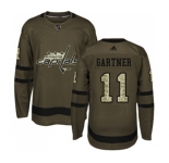 Youth Adidas Washington Capitals #11 Mike Gartner Authentic Green Salute to Service NHL Jersey