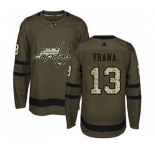 Youth Adidas Washington Capitals #13 Jakub Vrana Authentic Green Salute to Service NHL Jersey