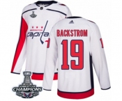Youth Adidas Washington Capitals #19 Nicklas Backstrom Authentic White Away 2018 Stanley Cup Final Champions NHL Jersey