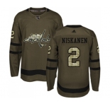 Youth Adidas Washington Capitals #2 Matt Niskanen Authentic Green Salute to Service NHL Jersey