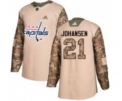 Youth Adidas Washington Capitals #21 Lucas Johansen Authentic Camo Veterans Day Practice NHL Jersey