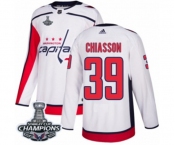 Youth Adidas Washington Capitals #39 Alex Chiasson Authentic White Away 2018 Stanley Cup Final Champions NHL Jersey