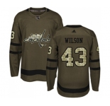 Youth Adidas Washington Capitals #43 Tom Wilson Authentic Green Salute to Service NHL Jersey