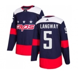 Youth Adidas Washington Capitals #5 Rod Langway Authentic Navy Blue 2018 Stadium Series NHL Jersey